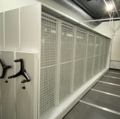 Передвижные стеллажи для картин на рельсах