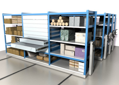 Передвижные промышленные стеллажи